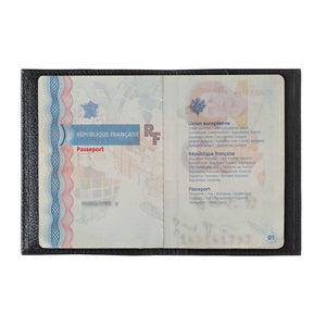 Louis Grained Leather Personalized Blue Moon Passport Holder