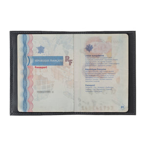 Louis Vintage Leather Passport Holder Cloud Gray