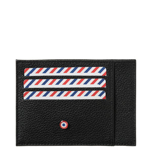 PAUL Grained leather Card holder Black is black Personalized