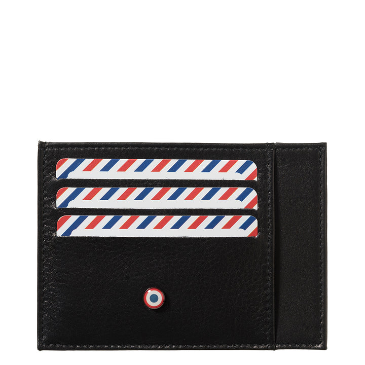 PAUL Smooth leather Card holder Black is black Personalized