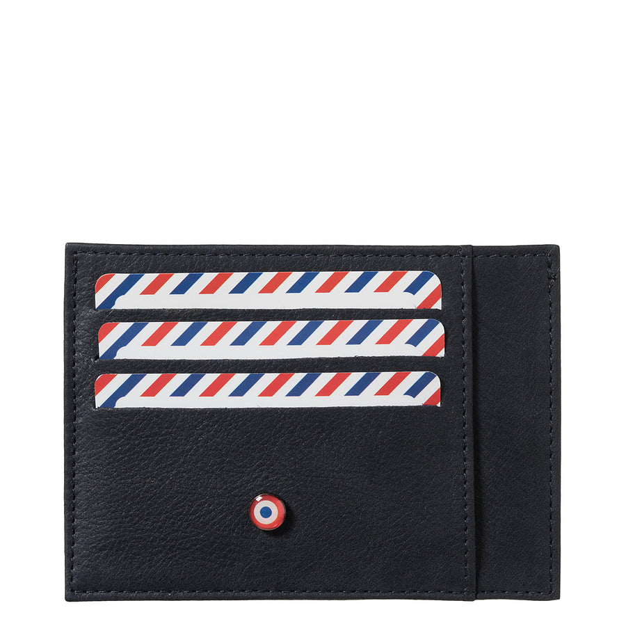 PAUL Cuir nubuck Porte-cartes Lune Bleue Personnalisé