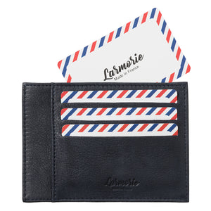 PAUL Nubuck Leather Personalized Blue Moon Card Holder