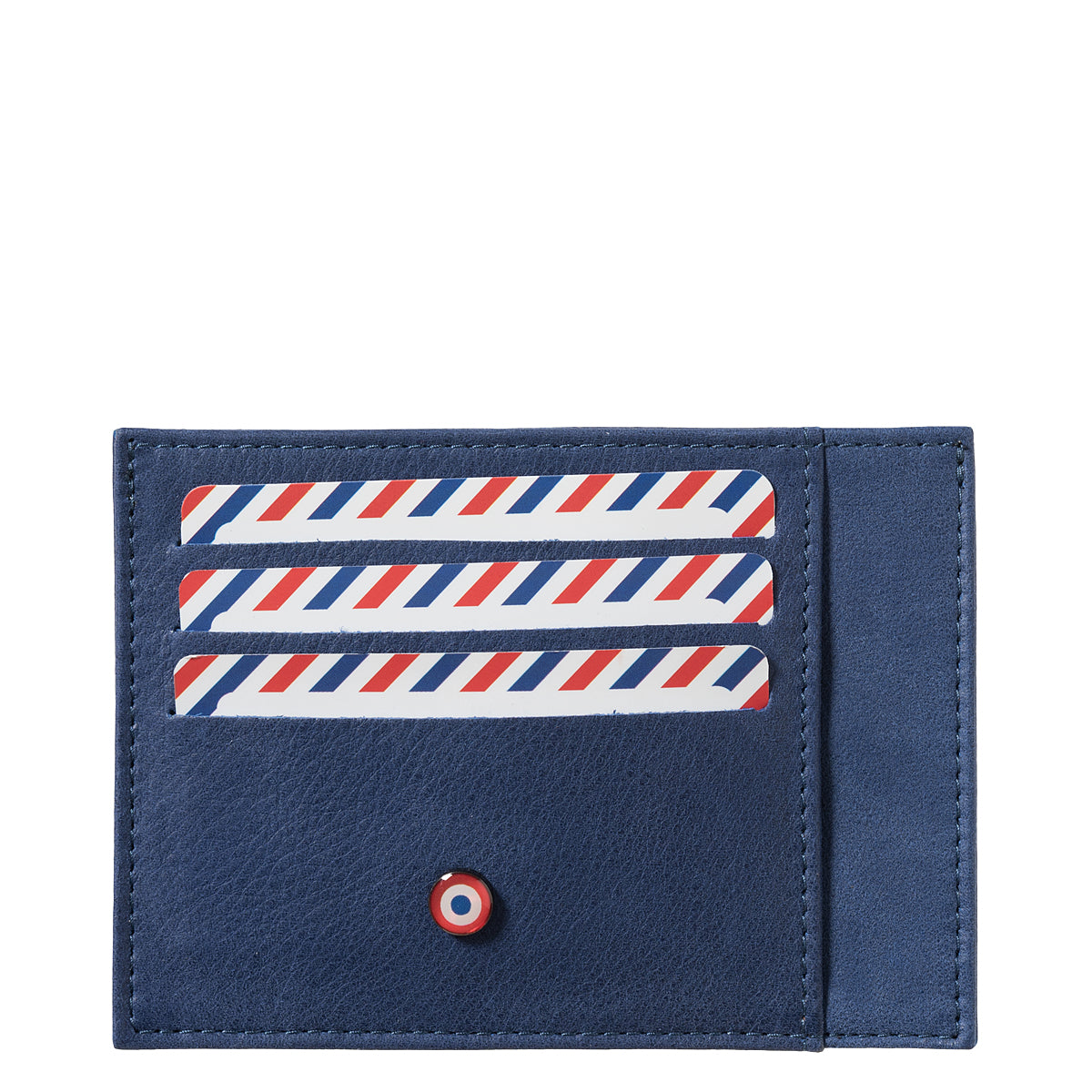 PAUL Nubuck Leather Card Holder Sea Indigo Personalized