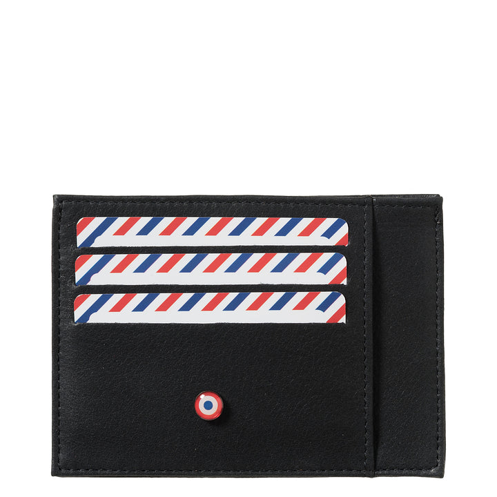 PAUL Nubuck leather Card holder Black is black Personalized