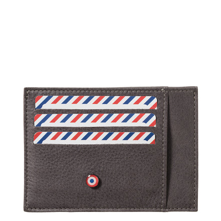 PAUL Nubuck leather Nuage Gray card holder Personalized