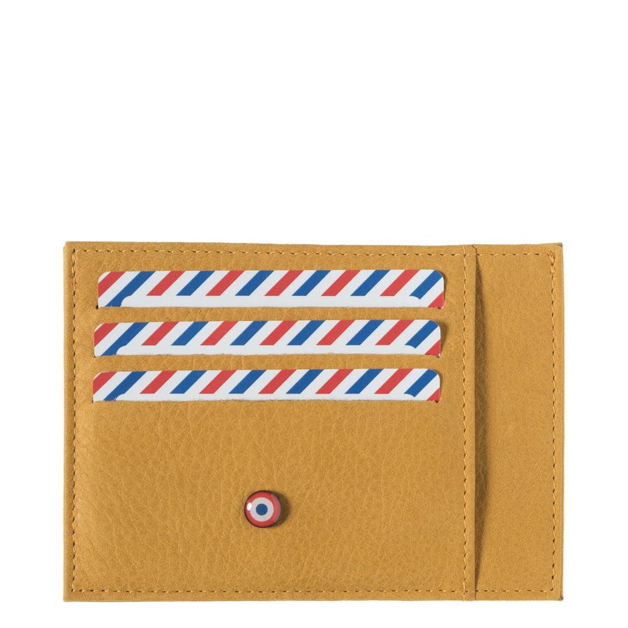 PAUL Nubuck leather Yellow Sun card holder Personalization