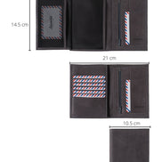 Albert Cuir Grainé Grand portefeuille Lune Bleue personnalisé