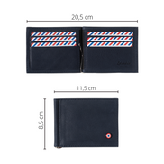Hector Nubuck Leather Italian Wallet Money Clip Sea Indigo Personalized