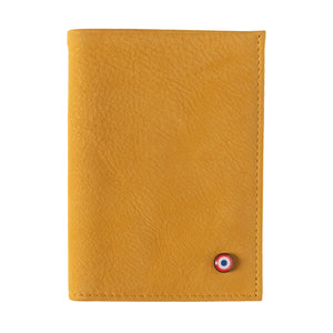 VICTOR Nubuck leather junior wallet Sun Yellow personalized 