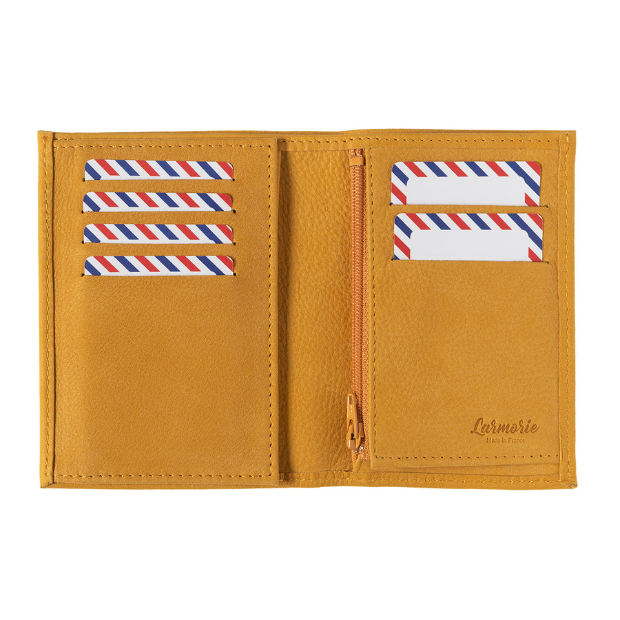 VICTOR Nubuck leather junior wallet Sun Yellow