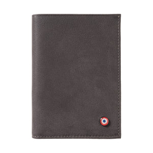 VICTOR Nubuck leather junior wallet Nuage Gray 