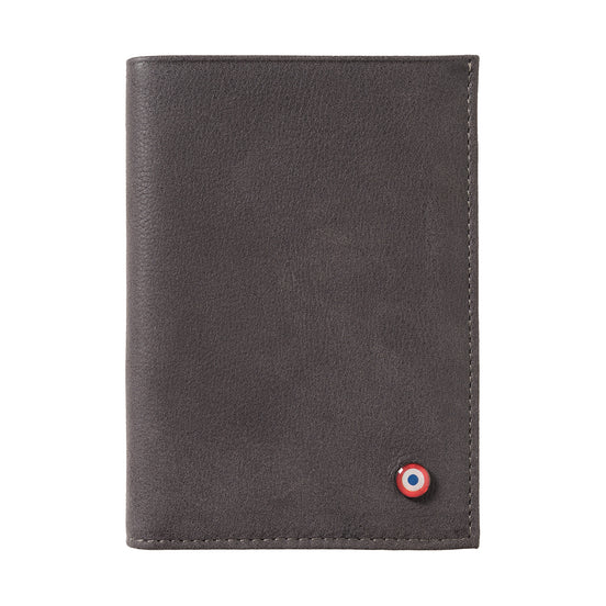 VICTOR Nubuck leather junior wallet Nuage Gray 