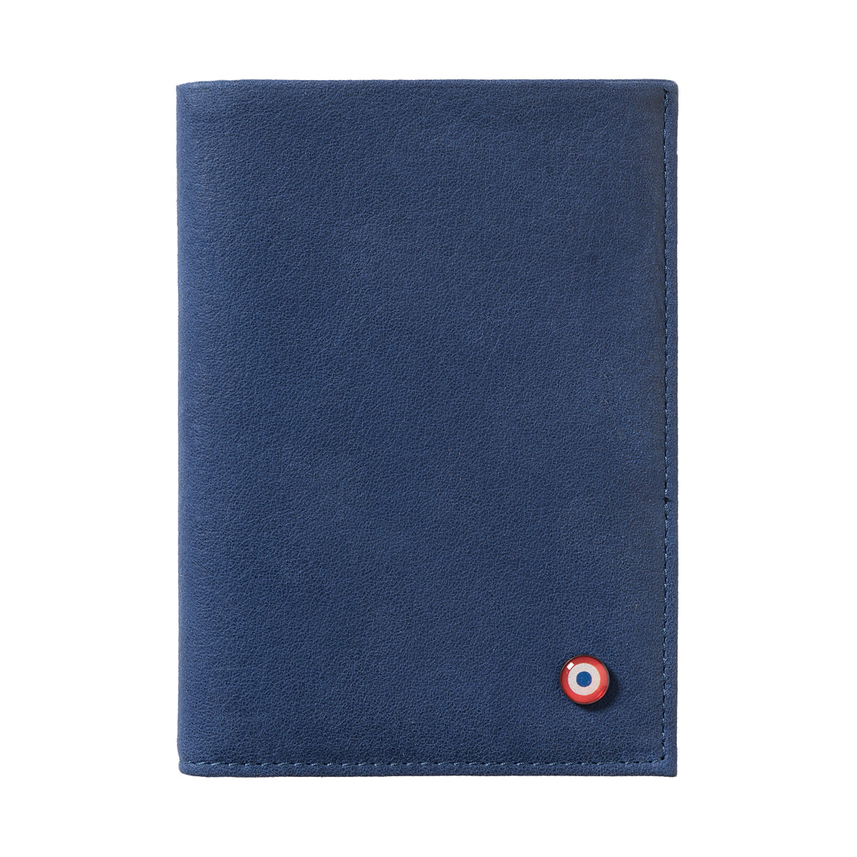 VICTOR Nubuck leather wallet Junior Sea Indigo personalized