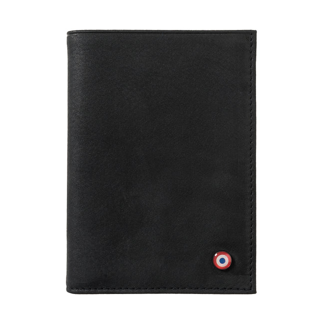 VICTOR Nubuck leather junior wallet Black it's black