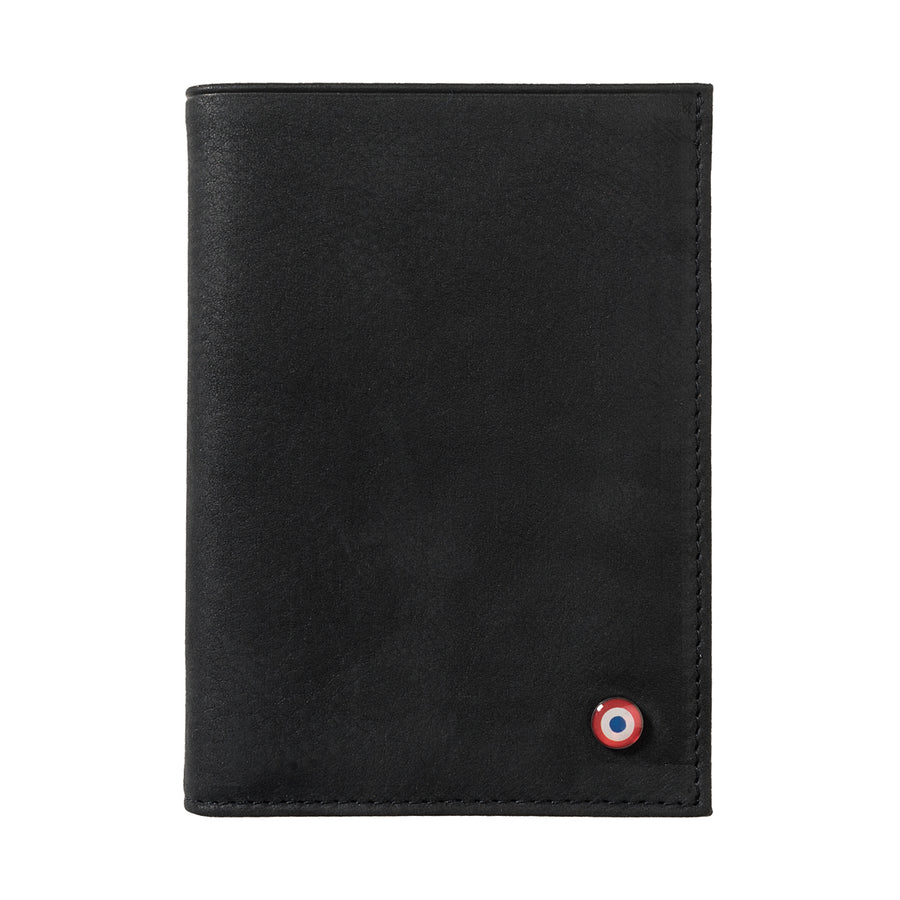 VICTOR Nubuck leather junior wallet Black it's personalized black