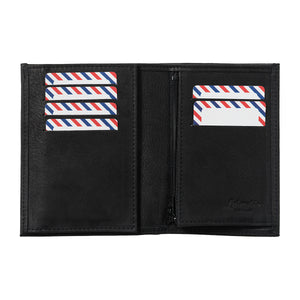 VICTOR Nubuck leather junior wallet Black it's personalized black