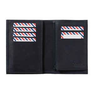 VICTOR Nubuck leather junior wallet Lune Bleue