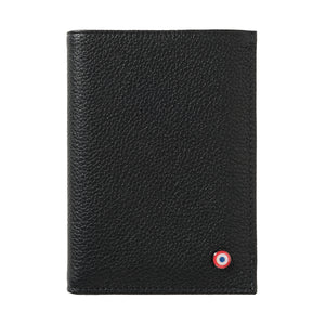 VICTOR Grained leather junior wallet Black it's personalized black