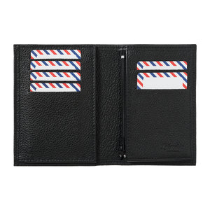 VICTOR Grained leather junior wallet Black it's personalized black