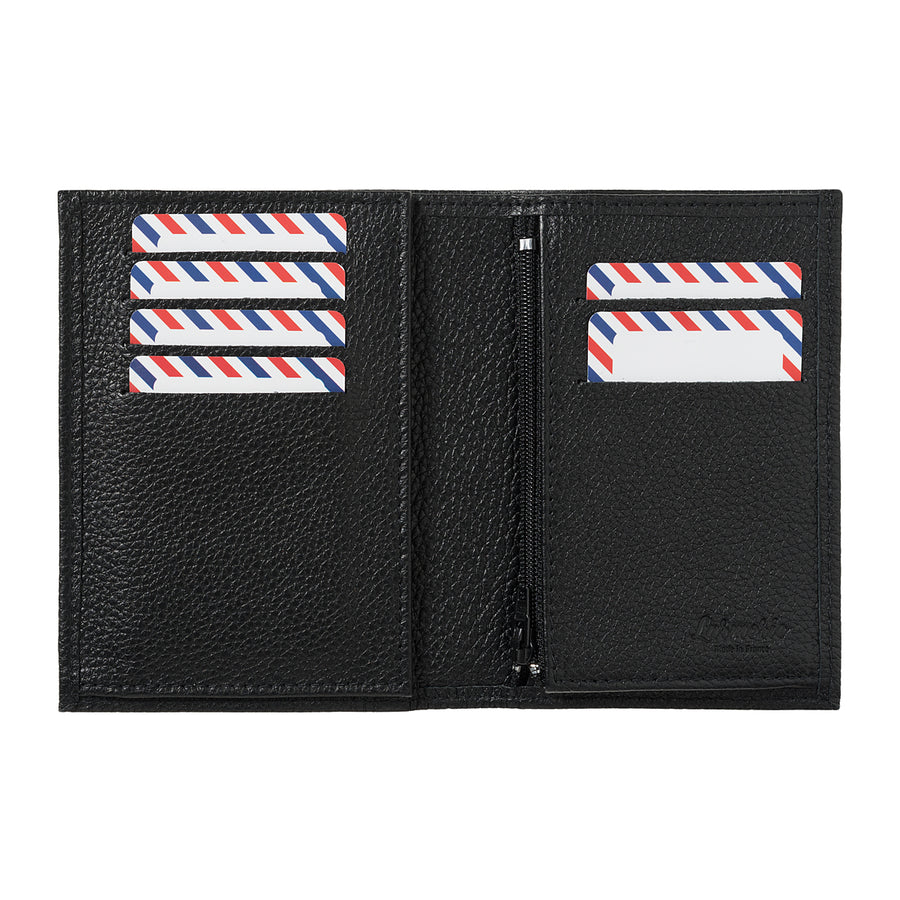 VICTOR Grained leather wallet Junior Black is black