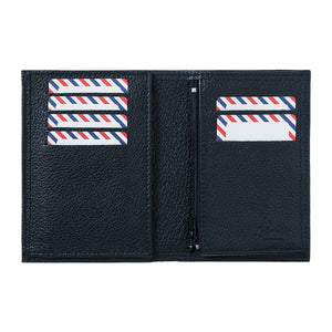 VICTOR Grained leather junior wallet Blue Moon