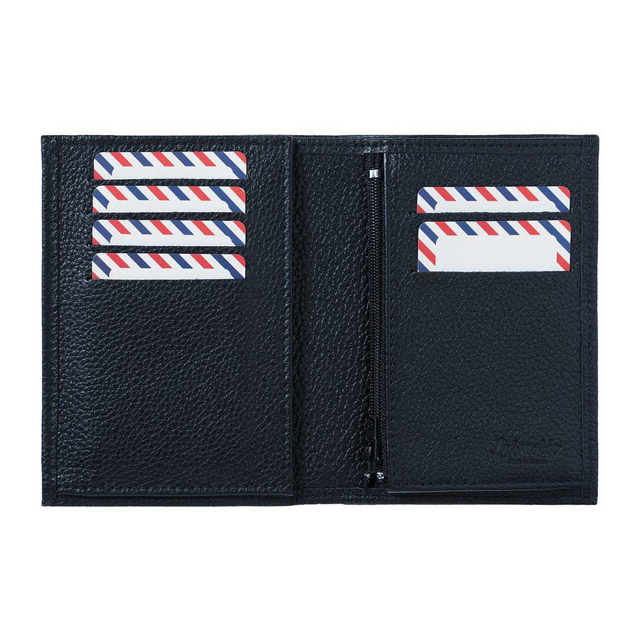 VICTOR Grained leather Junior wallet Blue Moon personalized