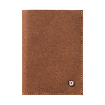 VICTOR Cuir vintage portefeuille Junior Terre Brunie