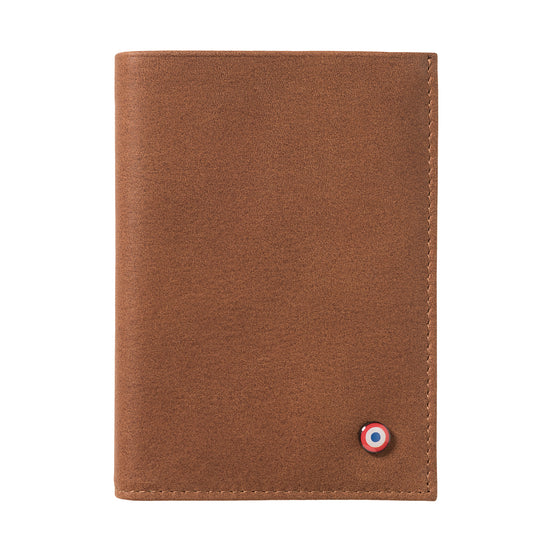 VICTOR Vintage leather wallet Junior Terre Brunie