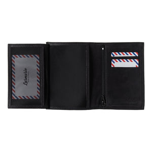 VICTOR Nubuck leather junior wallet Black it's personalized black